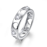 Heart Shaped Crystal Love Ring Wedding Jewelry