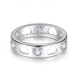 Heart Shaped Crystal Love Ring Wedding Jewelry