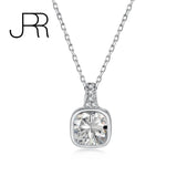925 Silver 6*6MM Ruby Gemstone Pendant Necklace
