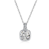925 Silver 6*6MM Ruby Gemstone Pendant Necklace
