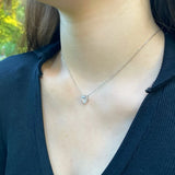 925 Silver Heart Cut Moissanite Wedding Pendent Necklace
