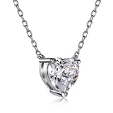 925 Silver Heart Cut Moissanite Wedding Pendent Necklace