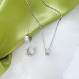 925 Silver Diamond Circle Pendant Necklace