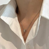 925 Silver Diamond Circle Pendant Necklace