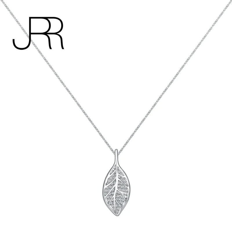 925 Sterling Silver Leaf Gemstone Diamond Necklace Chain Fine Jewelry