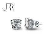 925 Silver Heart Pink Sapphire Diamond Ear Studs