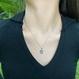 925 Silver 5ct Rectangle Pendant Moissanite Fine Necklace