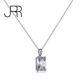 925 Silver 5ct Rectangle Pendant Moissanite Fine Necklace