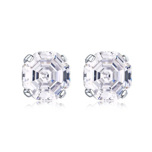 925 Silver 4CT High Carbon Diamond Party Ear Studs Earrings