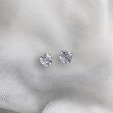 925 Silver 4CT High Carbon Diamond Party Ear Studs Earrings