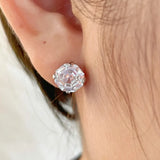 925 Silver 4CT High Carbon Diamond Party Ear Studs Earrings