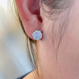 925 Silver 4CT High Carbon Diamond Party Ear Studs Earrings