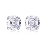 925 Silver 4CT High Carbon Diamond Party Ear Studs Earrings