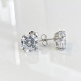 925 Silver 4CT High Carbon Diamond Party Ear Studs Earrings