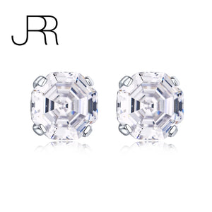 925 Silver 4CT High Carbon Diamond Party Ear Studs Earrings