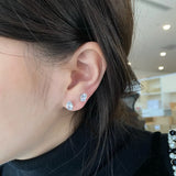 925 Silver 0.7CT Diamond Crushed Gemstone Ear Studs