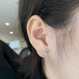 925 Silver 0.7CT Diamond Crushed Gemstone Ear Studs