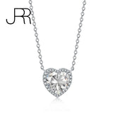 925 Silver Heart Citrine Moissanite Pendant Necklace for Women