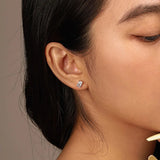 925 Silver 1CT Diamond Colorful Crushed Ear Studs