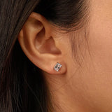 925 Silver 1CT Diamond Colorful Crushed Ear Studs