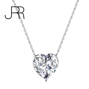 925 Silver Heart Pink Yellow Created Moissanite Necklace