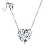 925 Silver Heart Pink Yellow Created Moissanite Necklace