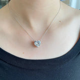925 Silver Heart Pink Yellow Created Moissanite Necklace