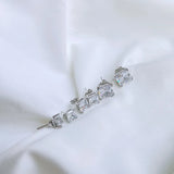 925 Silver Princess Cut 2ct Diamonds Gemstone Stud Earrings