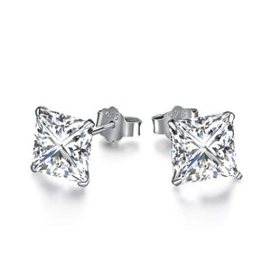 925 Silver 3CT Diamond Crushed Ear Stud Earrings