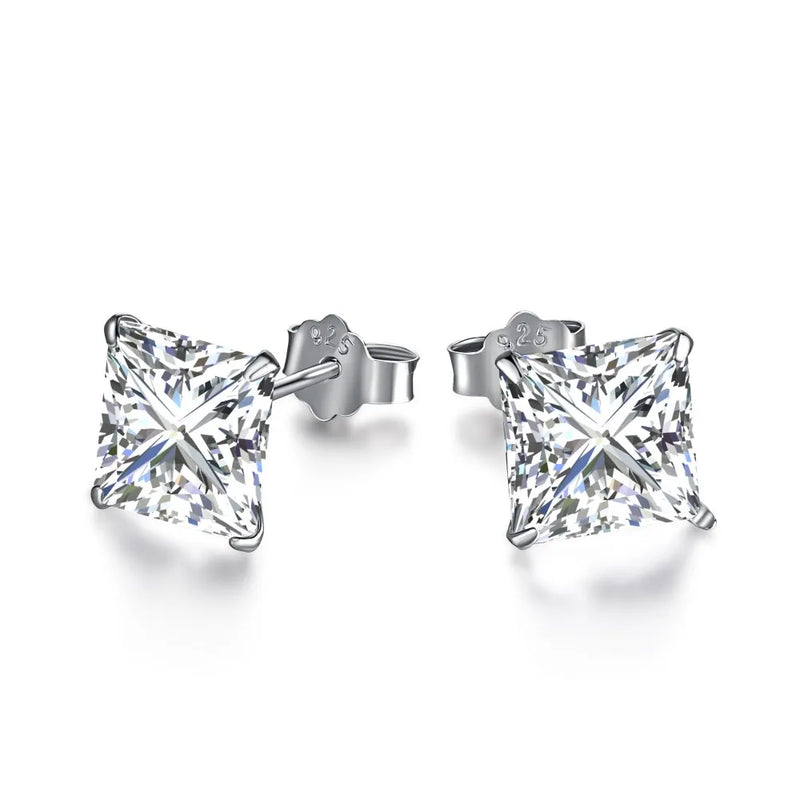 925 Silver 3CT Diamond Crushed Ear Stud Earrings