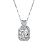 Baguette Necklace S925 Sterling Silver Sapphire Pendant