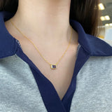 925 Silver Sapphire Pink Gemstone Pendant Necklace for Women Girls