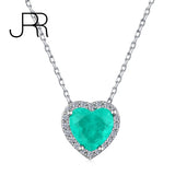 925 Silver Heart Paraiba Tourmaline Pendant Necklace
