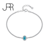 925 Silver 1.5CT Oval Birthday Stone Gemstone Bracelet