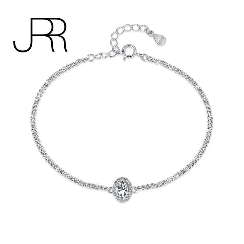 925 Silver 1.5CT Oval Birthday Stone Gemstone Bracelet