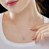 Heart Fine Jewelry Necklace S925 Sterling Silver Sapphire Pendant