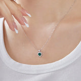 Heart Fine Jewelry Necklace S925 Sterling Silver Sapphire Pendant