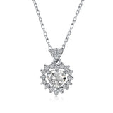 Heart Fine Jewelry Necklace S925 Sterling Silver Sapphire Pendant