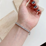 Hip Hop 925 Silver Zirconia Gemstone Tennis Bracelet 18K