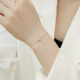 925 Silver 7*7MM CZ Bracelet, Light Weight for Daily Wear