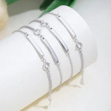 925 Silver Sapphire Emerald Simulate Gemstone Bracelet Birthday Gift
