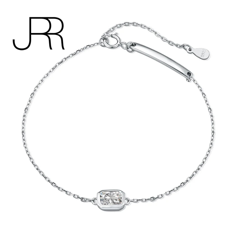925 Silver Sapphire Emerald Simulate Gemstone Bracelet Birthday Gift