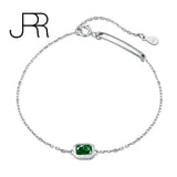 925 Silver Sapphire Emerald Simulate Gemstone Bracelet Birthday Gift