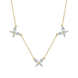 925 Silver Butterfly Diamond Necklace Women's Clavicle Chain Jewelry