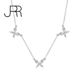 925 Silver Butterfly Diamond Necklace Women's Clavicle Chain Jewelry