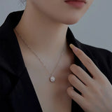 925 Silver Sunflower Rotating Pendant Necklace Birthday Jewelry
