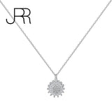 925 Silver Sunflower Rotating Pendant Necklace Birthday Jewelry