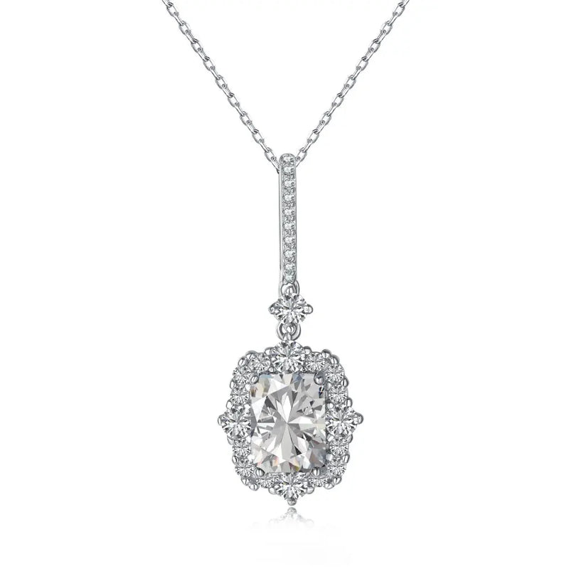 925 Silver Sapphire Pendant Necklace Women's Fine Jewelry Gift