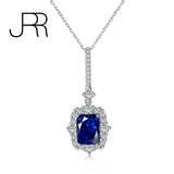 925 Silver Sapphire Pendant Necklace Women's Fine Jewelry Gift