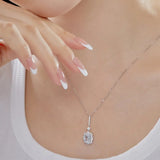 925 Silver Sapphire Pendant Necklace Women's Fine Jewelry Gift